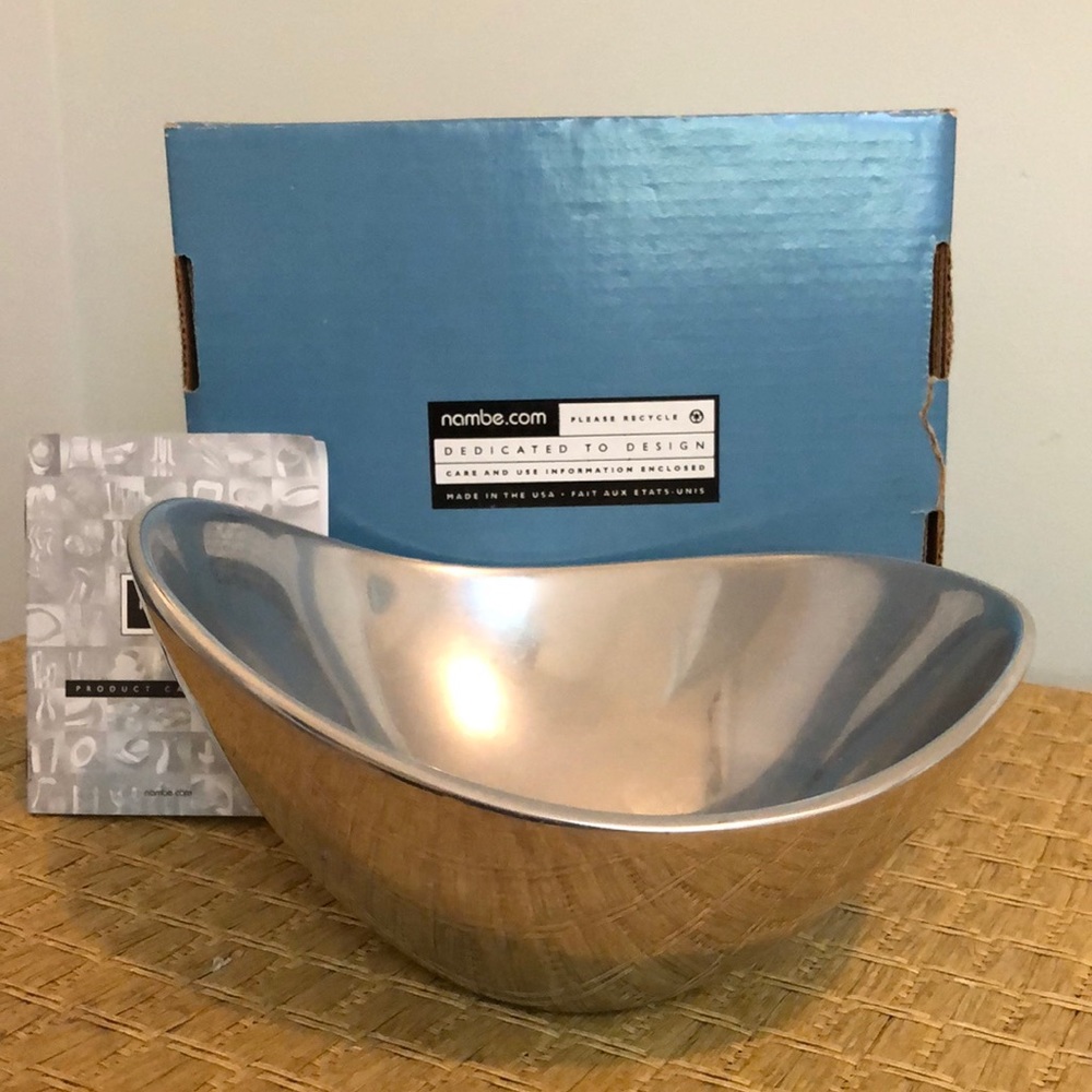 Nambe Butterfly Bowl made in USA 9” 1qt vntg